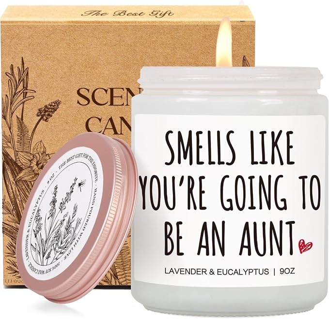 Pregnancy Announcement Scented Candle Gift for New Aunt First Time, Smells Like You’re Going to Be an Aunt Candle, Promoted to Auntie Ideas, Baby Reveal Gifts for Auntie Sister Best Friends-23