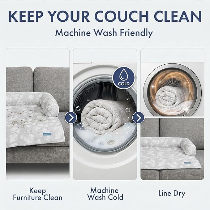 Spark Paws Cooling Couch Cover Dog Bed, Furniture Protector Mat | Non-Toxic Washable Pet Cooling Pad for Large, Medium and Small Dogs