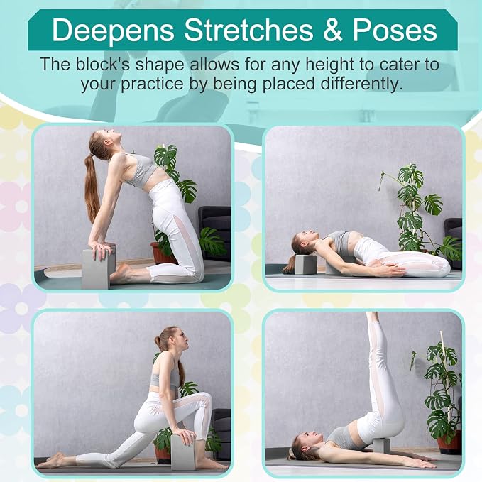 Meooeck 18 Pcs Yoga Blocks and Strap Set Include 12 EVA Foam Yoga Blocks Bulk 9"x6"x3" with 6 Adjustable 8 ft Straps D Ring Non Slip Props for Stretching Pilates Workout Studio Home Gym