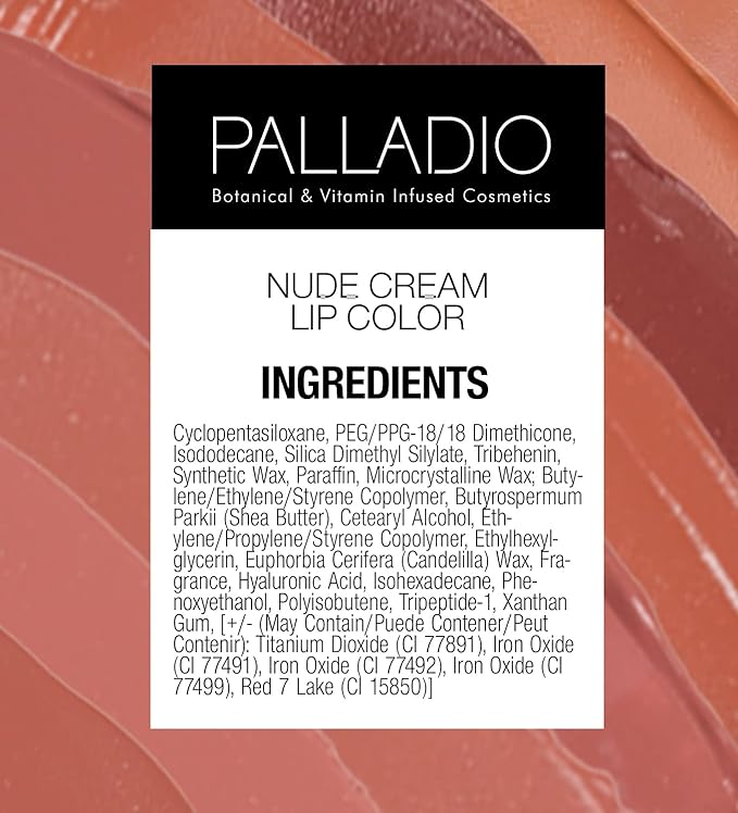 Palladio Long-Wear Cream Lip Color Liquid Lipstick, transfer proof high intensity color pigment, smooth lightweight formula, cream color matte finish, all day wear (Bare)
