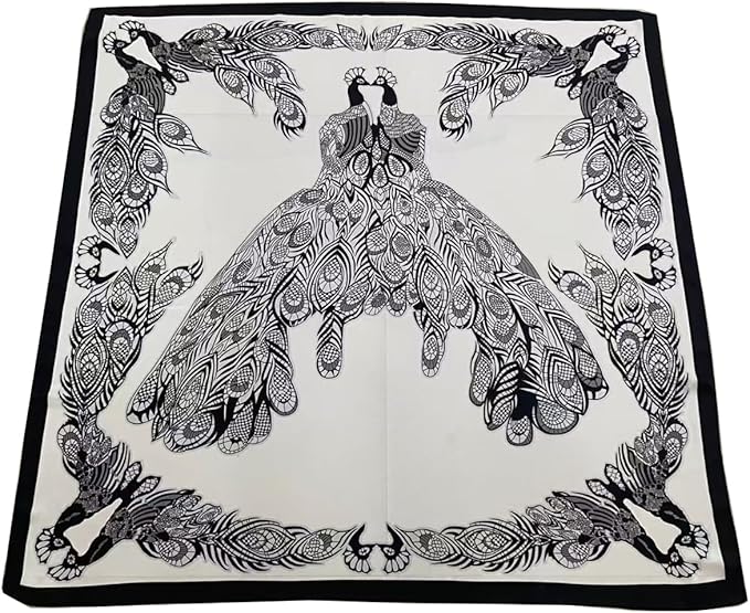 K-Elewon Large Square Scarf 43" Silk Scarf Fashion Scarves Silk Feeling Hair Wrapping Scarfs Night Sleeping Headscarf