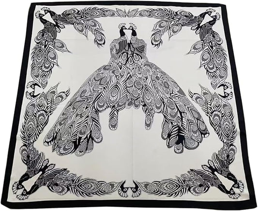 K-Elewon Large Square Scarf 43" Silk Scarf Fashion Scarves Silk Feeling Hair Wrapping Scarfs Night Sleeping Headscarf