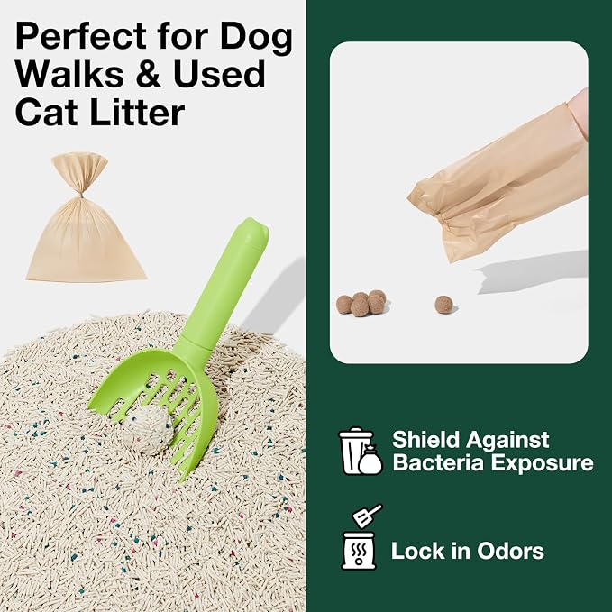 VETRESKA Dog Poop Bags, 300 Counts, Leak Proof, Extra Thick and Large | Pet Waste Bags for Dog Walking and Cat Litter, Sandalwood & Almond Scented