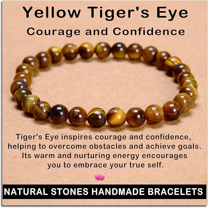 AD Beads Handmade Gemstone Stretch Elastic Bracelet Crystal Healing Reiki Nature's Beauty and Spiritual Essence Unisex