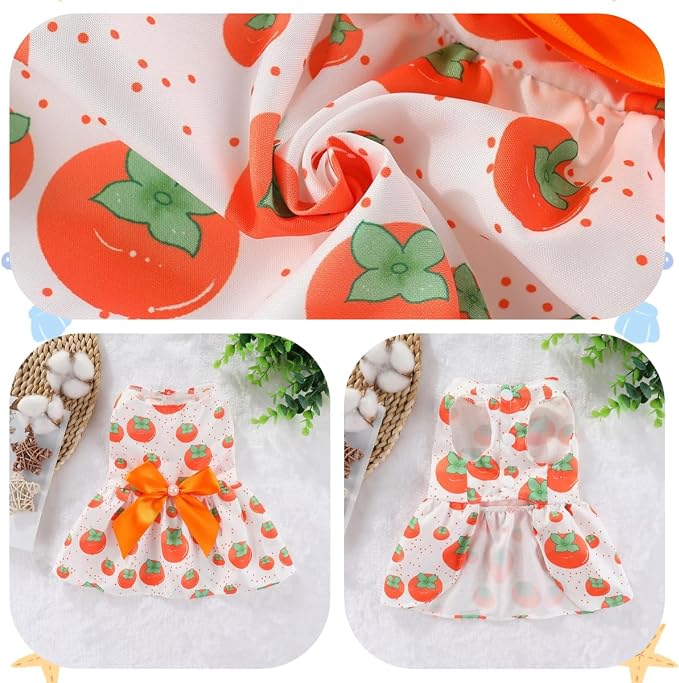 4 Pcs Dog Dress Cute Cat Dress Puppy Skirt Summer Dog Clothes Pet Clothes Girl for Puppy Small Cats (Floral, X-Large)