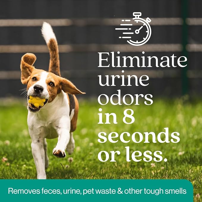 Outdoor Odor Eliminator | Outside Dog Urine Enzyme Cleaner – Powerful Pet, Cat, Animal Scent Deodorizer | Professional Strength for Yard, Turf, Kennels, Patios, Decks (10-2oz Shots with Halo Sprayer)