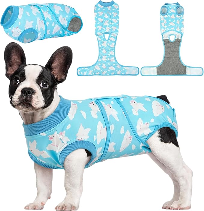 Kuoser Recovery Suit for Dogs Cats, Soft Dog Surgery Suit Female Male Spay | Professional Dog Onesie for Surgery, Substitute E-Collar & Cone, Prevent Licking Dog surgical suit Pet Neuter Suit