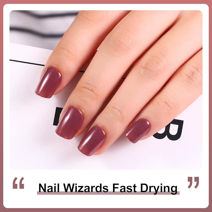 Major Dijit Quick Air Dry Nail Polish Glitter Rosy Brown Regular Nail Polish Non UV Gel Hema 0.34 fl oz.