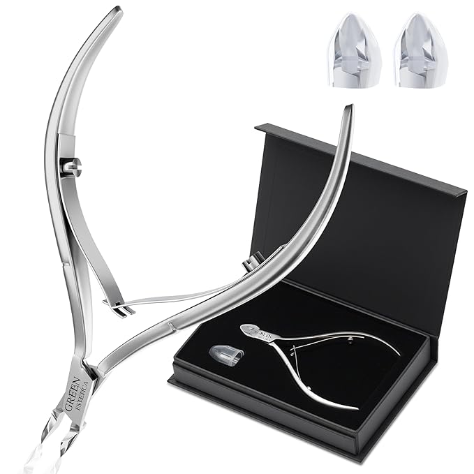 Professional Premium Cuticle Trimmer Stainless Steel Cuticle Nippers with Sharp 1/4 Jaw Blades Cuticle Clippers Double Spring Manicure Pedicure Nail Cuticle Remover Tool (Premium Silver)
