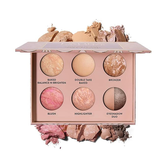 LAURA GELLER Baked Icons Complete Full Face Palette, Light | All-in-One Makeup Palette with Baked Foundations, Blush, Bronzer, Highlighter, Eyeshadows | Coverage for Mature Skin | Travel-Friendly