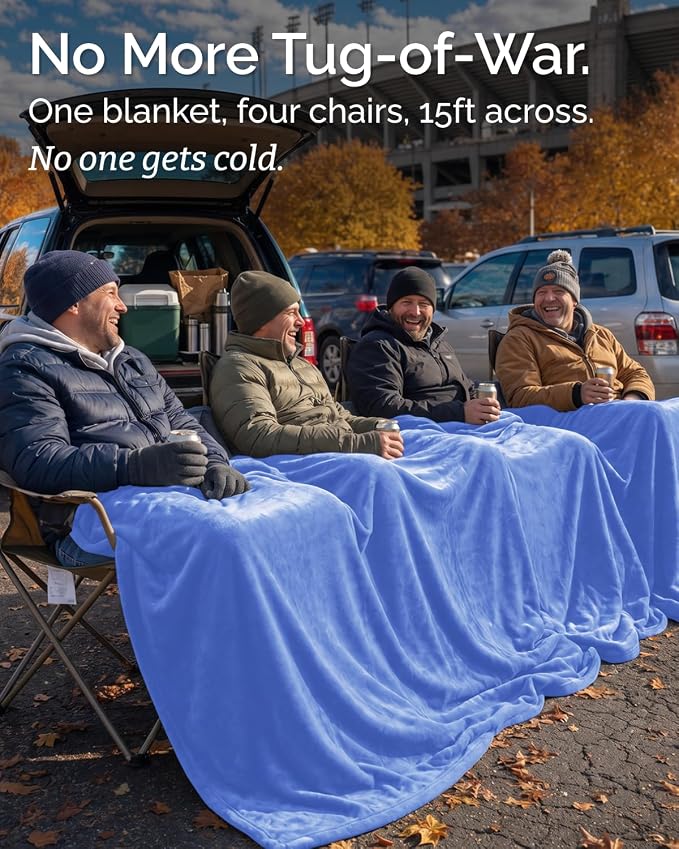 Ultra Soft Fleece Blanket Oversized King Size - Flannel Fleece Luxury Blanket - Lightweight for Couch Bed Chair - Thick, Warm and Breathable - All Season Cozy, Vista Blue