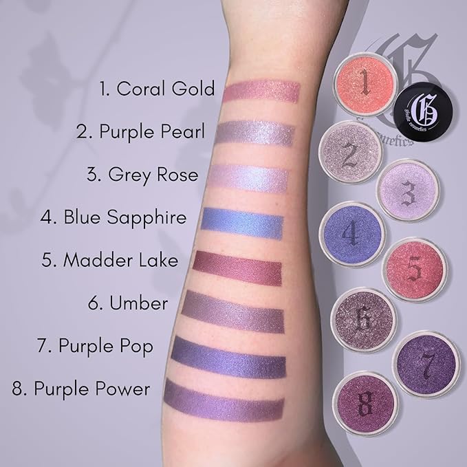 Blue Sapphire Loose Mineral Eye Shadow - Organic, Talc Free, Purple Shimmer Eyeshadow Palette - Sparkly, Glitter, Metallic, Iridescent Make Up - Natural, Single, Cream Eye Shadow