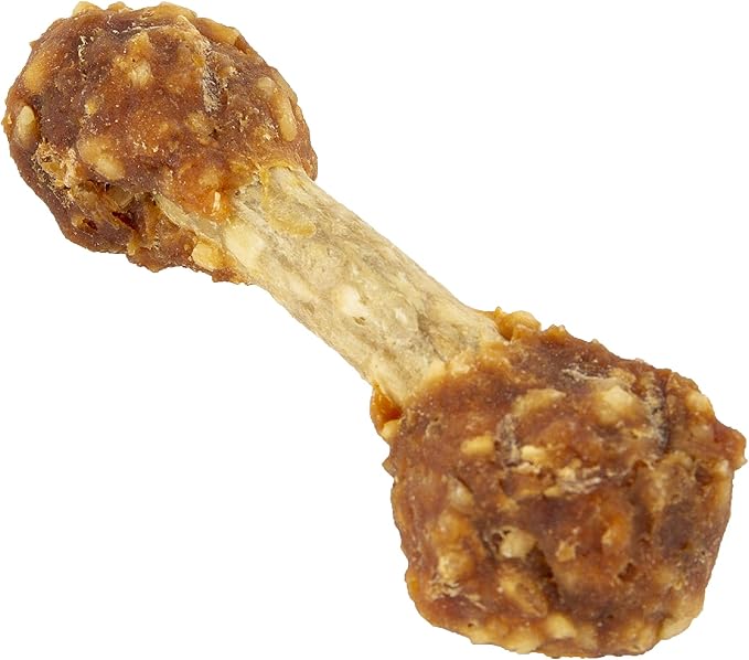 GOOD 'N' FUN Dumbbell Long-Lasting Dog Treat for Small Dogs, 4 oz (12 Pack) | Made with Real Protein, Premium Chicken and Beef Hide Chew, Supports Dental Health, Mental Stimulation, For Adult Dogs