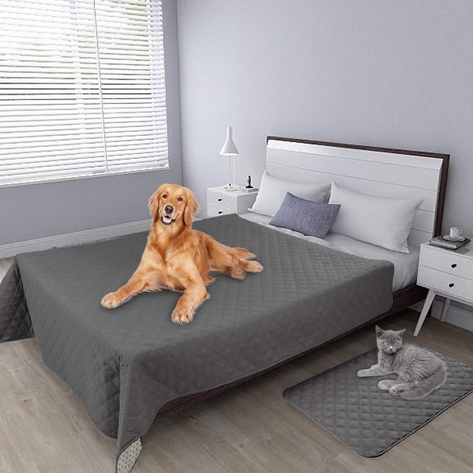 Easy-Going Waterproof Dog Bed Cover, Non-Slip Pet Blanket, 68x82in, Gray | Leakproof Couch Cover, Machine Washable Furniture Mattress Protector, Soft Sofa Mat For Dogs, Pet Friendly