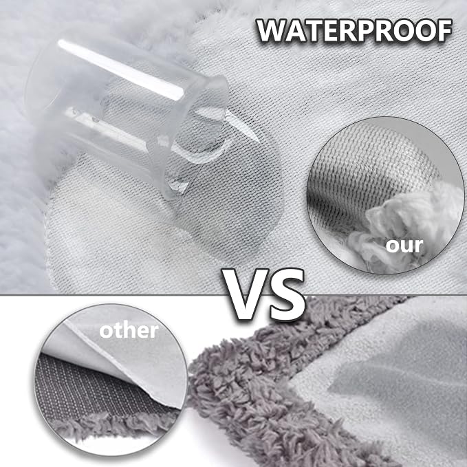 Waterproof Pet Blanket for Dogs and Cats, Soft Sherpa Fleece Throw Blanket 60 * 80inh Grey Paw