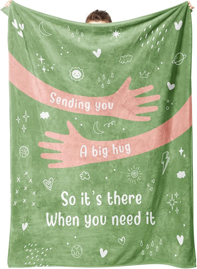 Get Well Gifts for Women Men, Hug/Healing Blanket | Thinking of You/Cancer Care/Sympathy/After Surgery Gifts for Friends, Sister, Coworkers, Soft Throw Blankets 50'' x 60''