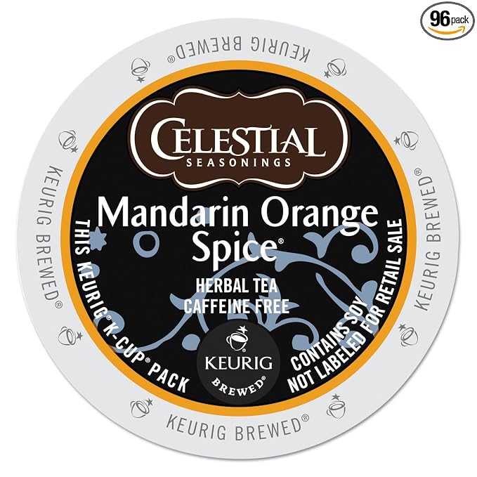 Celestial Seasonings 14735CT Mandarin Orange Spice Herb Tea K-Cups, 96/carton