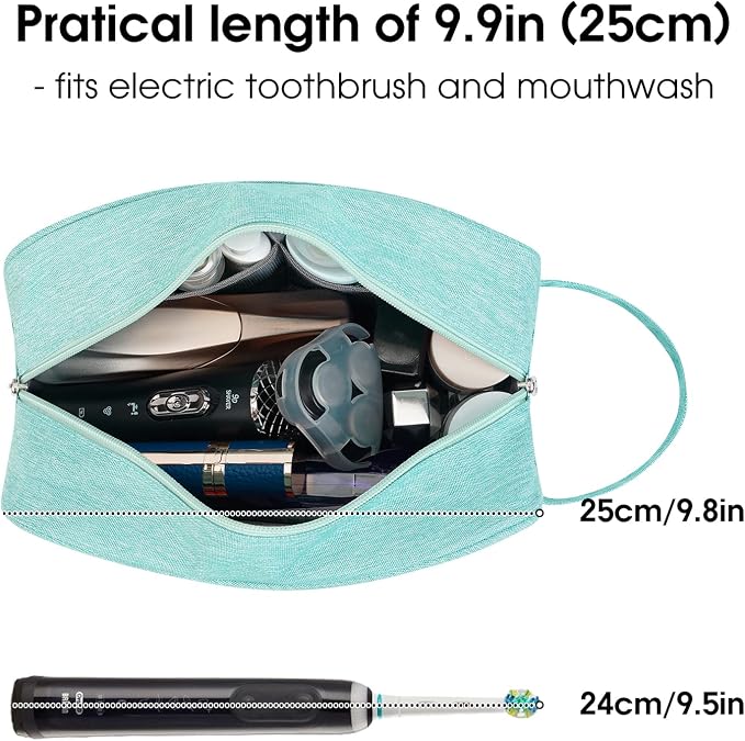 Narwey Travel Toiletry Bag for Women Traveling Dopp Kit Makeup bag Organizer for Toiletries Accessories Cosmetics (Mint Green)