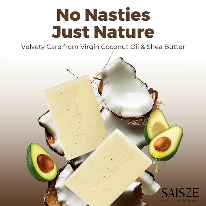 Handmade Coconut and Shea Butter Soap - 8 oz, Cold Process, Organic Soap Enriched with Coconut oil, Shea, Body Bars for Women and Men