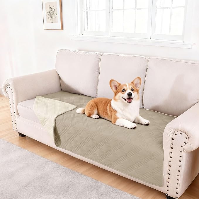 Waterproof Reversible Dog Blanket, Soft Couch Cover for Dogs Washable | Dual-Sided Waterproof Pet Bed Blanket, Resist Stains Spills & Pet Hair, Practical Furniture Protector For Pets, Size 40"x80"
