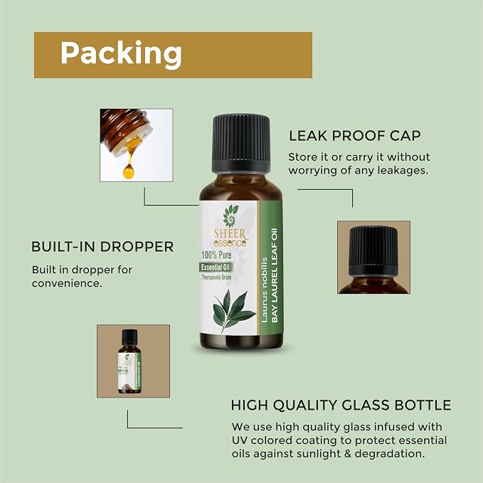 Bay Laurel Leaf Oil- (Laurus Nobilis)- Essential Oil 100% Pure Natural Undiluted Uncut Therapeutic Grade Oil 1.01 Fl.Oz