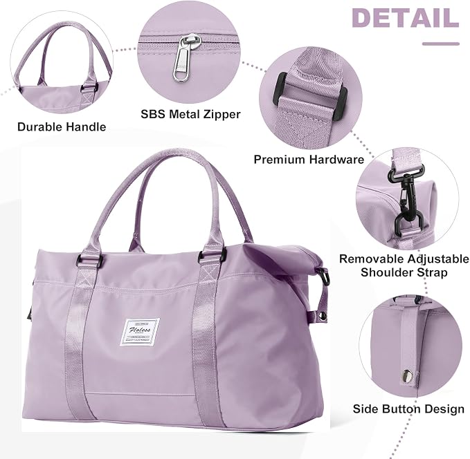 Travel Duffel Bag, Carry On Overnight Weekender Bags for Women | Travel Bag with Wet Pocket & Trolley Sleeve, For Spirit Airlines 18x14x8 Personal Item Bag