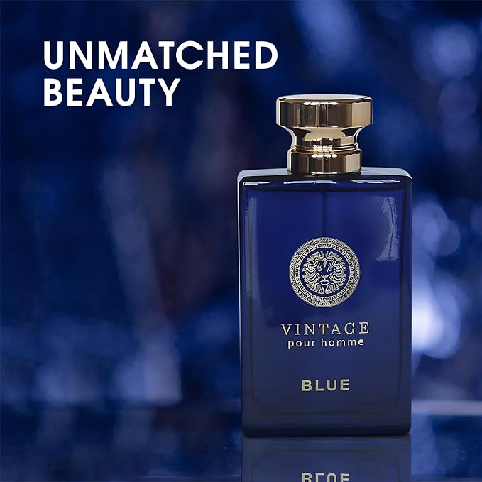 A CENTER Vintage Blue Cologne for Men/Eau de Parfum Natural Spray 3.4 Fl Oz Perfume for Men Suitable for All Skin Type Fragrance Daily Used