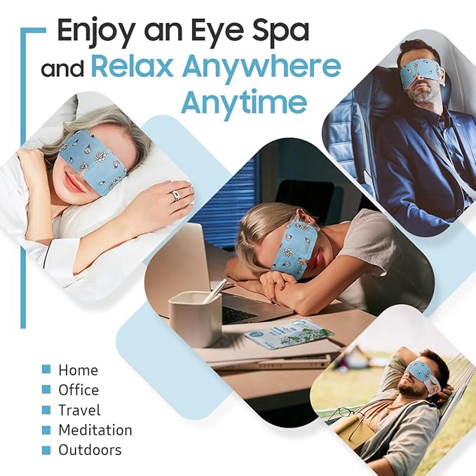 BeHoomi Steam Eye Mask, 10Packs Heated Eye Mask, Self Heating Disposable SPA Warm Compress for Eyes Sleep Mask, Travel Essentials & Relaxation Gifts for Women, Mothers Day Gifts (Jasmine Scent)