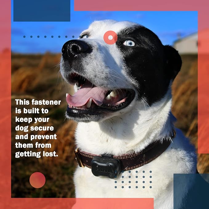 FitBark GPS Fastener Buckle for Dog Tracker, GPS Pet Tracker Strap Attachment Clips for Dogs Works with Any Collar, Smart Activity Tracker Fastener Durable Semi-rigid (Black) (1.25)