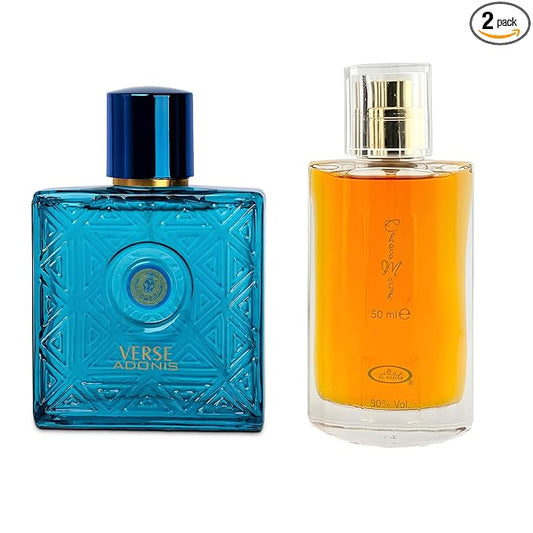 Verse Adonis&Choco Musk Combo Men Cologne 3.4 Fl. Oz Men's Perfume Refreshing Combination of Woody Floral & Fruity Scents Eau De Parfum for Men Lasts All Day Best Gift for Any Occasion
