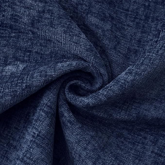 MIULEE Decorative Lumbar Throw Pillow Covers 12x20 Inch Navy Blue 2 Pack | Farmhouse Pillow Covers with Stitched Edge, Soft Chenille Cushion Cases, for Couch Sofa Bed Living Room Home Decor