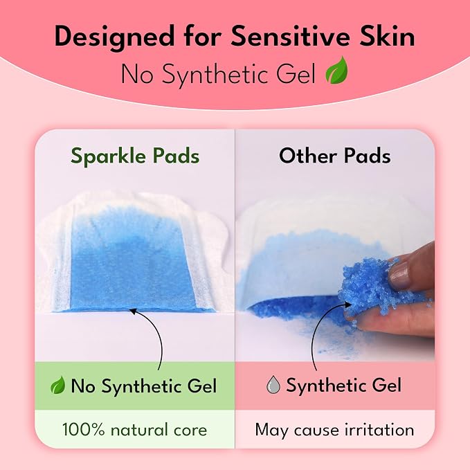Sparkle Sanitary Pads for Women Overnight, Plant-Based Maxi Pads with Wings | Feminine Pads | Organic Pads | Period Pad Softer Than Cotton Pads, Heavy Absorbency, Unscented (Overnight Pads, 40 Count)