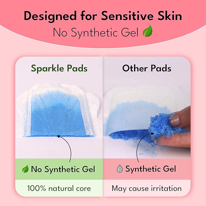 Sparkle Sanitary Pads for Women Overnight, Plant-Based Maxi Pads with Wings | Feminine Pads | Organic Pads | Period Pad Softer Than Cotton Pads, Heavy Absorbency, Unscented (Overnight Pads, 10 Count)