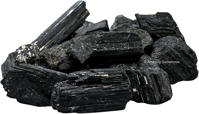 Amazing Gemstone Black Tourmaline Crystal - 1 Piece of 100-200 Grams Black Tourmaline Stone - Very High Grade Crystals Rough Raw for Protection, Good Vibes Turmalina Negra Piedra Originales