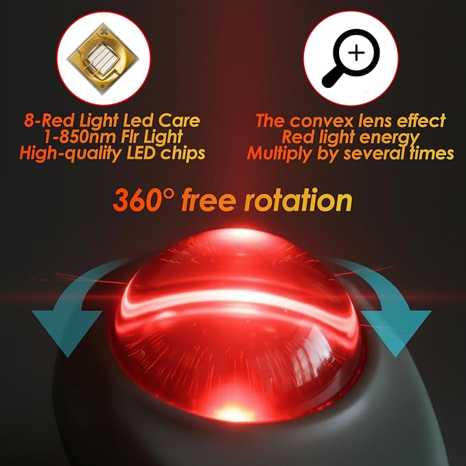 Manual Massage Ball with Red Light Therapy,Trigger Point Tool for deep Tissue & Muscle Pain Relief,Suitable for the Whole Body