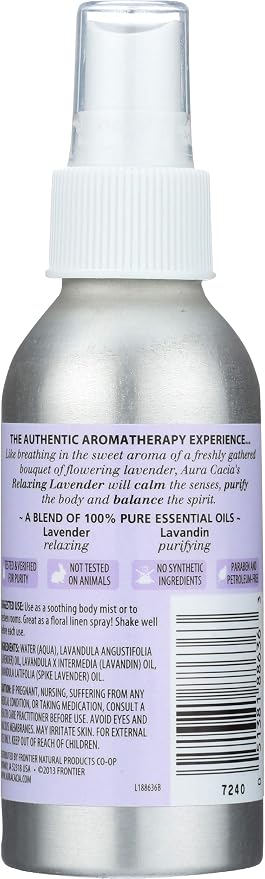 Aura cacia Relaxing Lavender Aromatherapy Room & Body Mist 4 Oz