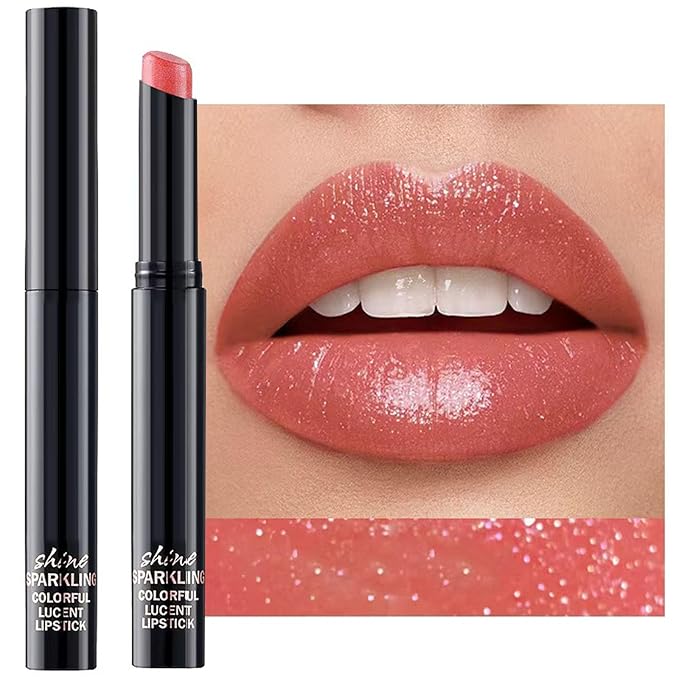 Nude Brown Lipstick For Women Matte Nude Glitter Highly Pigmented Moisturizing Lip stick Hypoallergenic Waterproof Long Lasting Lipsticks Quick Makeup Lightweight Portable # 10