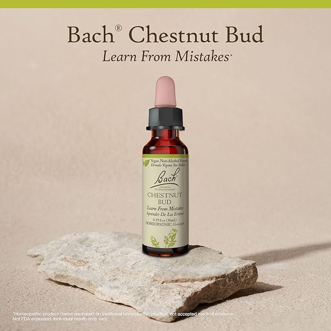 Bach Original Flower Remedies, Chestnut Bud (Non-Alcohol Formula) - Learn from Mistakes - Natural Homeopathic Flower Essence for Emotional Balance - Vegan, Gluten Free, Sugar Free - 10mL Dropper