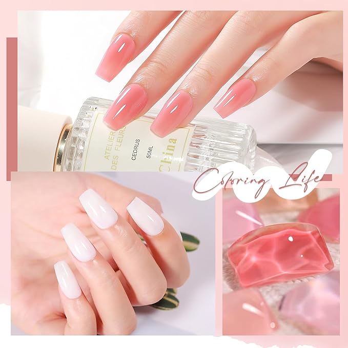 MIZHSE Nail Polish Set: 6 Classic Nude Colors Collection Milky White Nude Pink, Quick Dry Regular Nail Lacquer Fingernail Manicure DIY Nail Art Salon, Valentines Gift for Women Girls