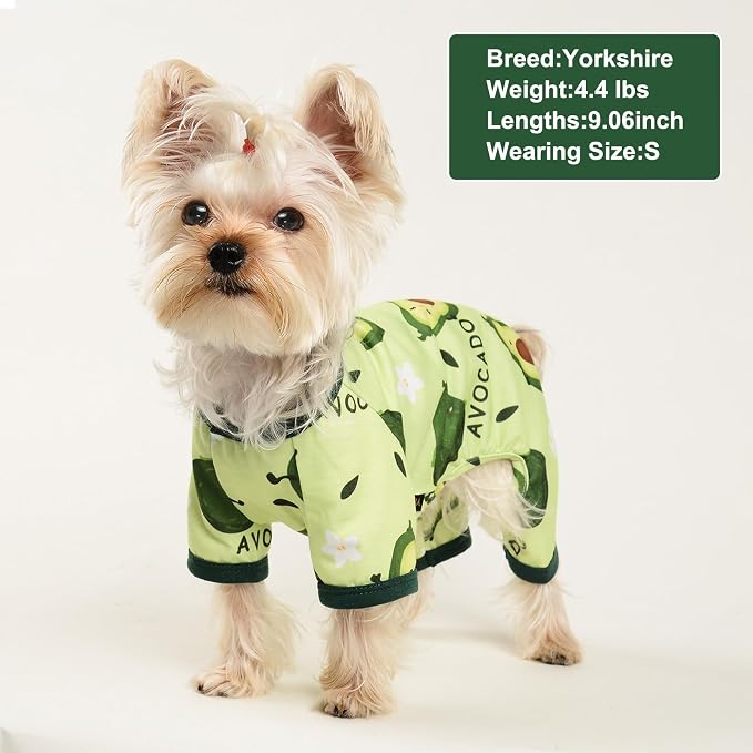 Dog Pajamas for Small Dogs Boy Girl, Dog Clothes Tiny Chihuahua Yorkie Spring Summer Shirt, Cute Puppy Outfit Pjs Jumpsuit Cat Onesie Apparel Pet Clothes