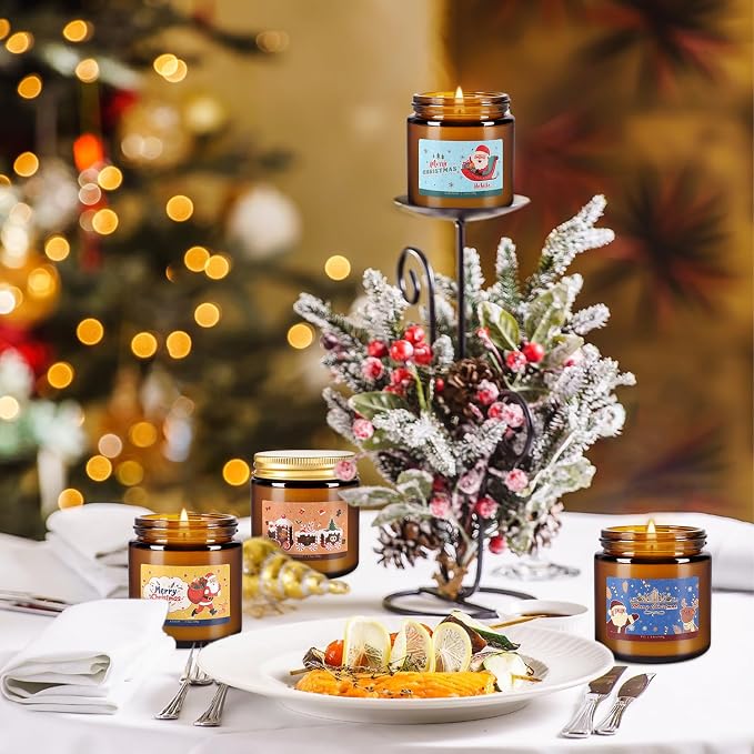12 Pack Christmas Scented Candle Gift Set, Jar Candle Set (3.5 oz) | Premium Natural Soy Wax Candle,Clean-Burning & Long-Lasting,The Ultimate Christmas Gift & Holiday Decor