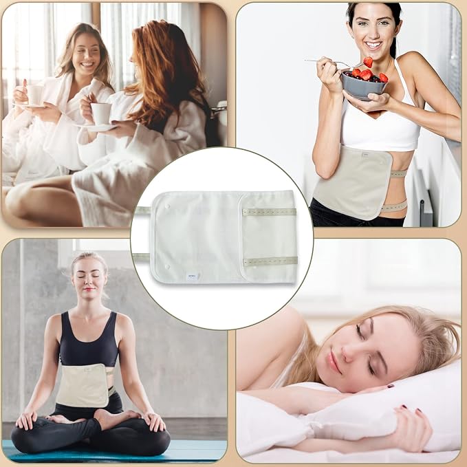 Haootadiy Castor Oil Pack Compress | Liver Detox, Constipation Relief, Better Sleep, 4 Pc Bundle with Two Flannel Liner Packs, Reusable
