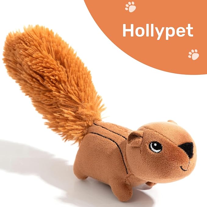 Hollypet Squeaky Hide and Seek Dog Toys for Small and Medium, Squirrel