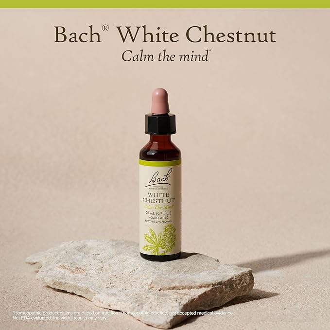Bach Original Flower Remedies, White Chestnut - Calm The Mind - Natural Homeopathic Flower Essence for Emotional Balance - Vegan, Gluten Free, Sugar Free - 20mL Dropper