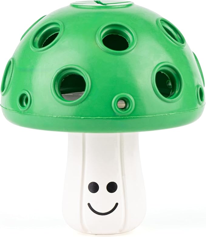 Fuzzl Eco Rubber Large Magic Shroom Puzzle Enrichment Toy - Green - Long Lasting Dog Treat Toys for Aggressive Chewers Strong Dog Toy for Dogs Durable Puppy Chew Toys