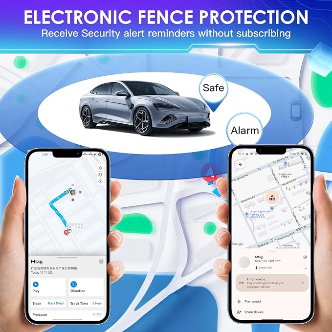 [Apple MFi and Google Certified] (iOS and Android) Air Tracker Tags-4 Pack, Bluetooth Tracker for Find My Device, Replaceable Battery,Item Locator Smart Tag for Keys, Bags, Luggage,Suitcases,White