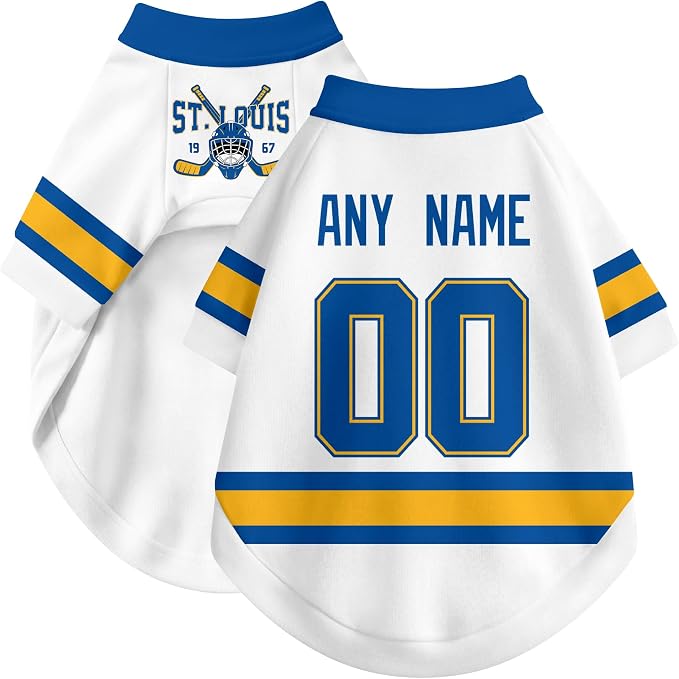 St. Louis Dog Clothes Personalized Pet T Shirt for Dogs Gift | Custom Name Number Jersey Style Pet Shirt for Dog
