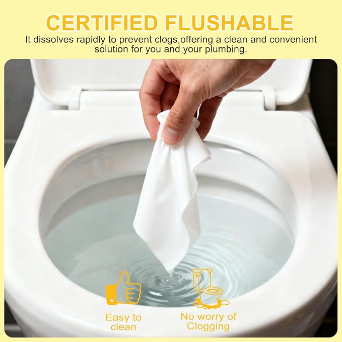 twoworld 100 Feminine Wipes Flushable Travel Individually Wrapped | Travel Wipes for Women,Feminine Care Wet Wipes Travel Size Vaginal Wipes for Adult,Girl and Homeless(Lemon)