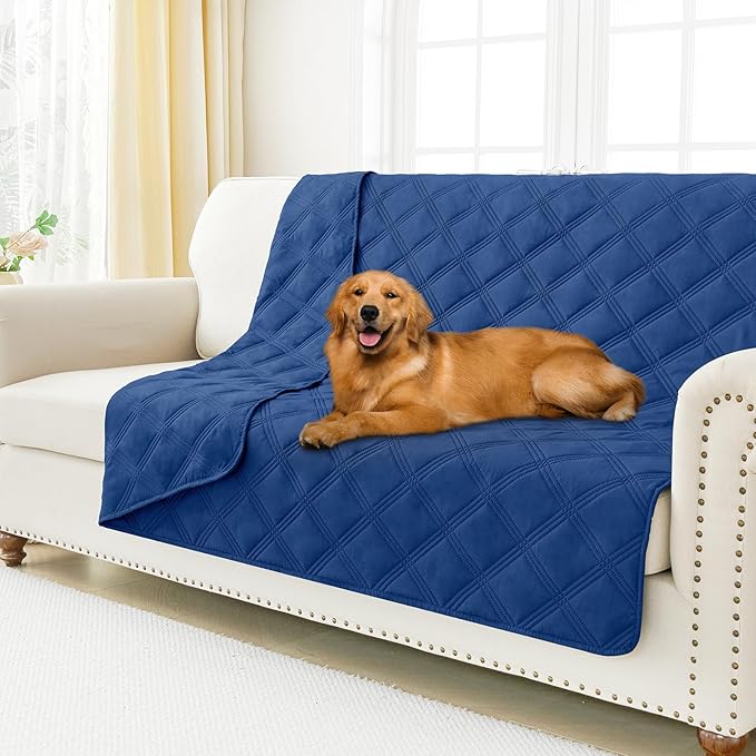 Smiry Waterproof Dog Bed Cover, Reversible Pet Blanket for Sofa Couch | Soft Washable Dog Blanket, Leakproof Couch Cover for Dogs Cats & Furniture Protection, 52x82, Navy/Navy