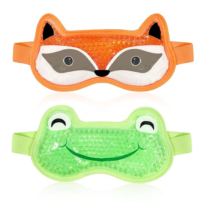 2PCS Adorable Cooling Eye Mask Gel Eye Mask, Reusable Hot Cold Therapy Cold Eye mask for Post Surgery, Puffiness, Dark Circles, Eye Bags, Dry Eyes